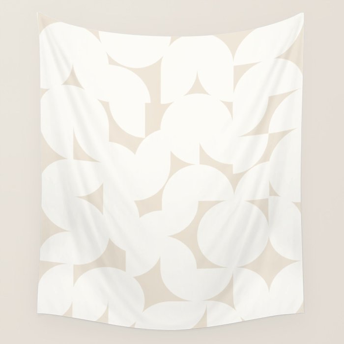 Contemporary Abstract Shapes - Neutral Off White Wall Tapestry Gallery Image 1