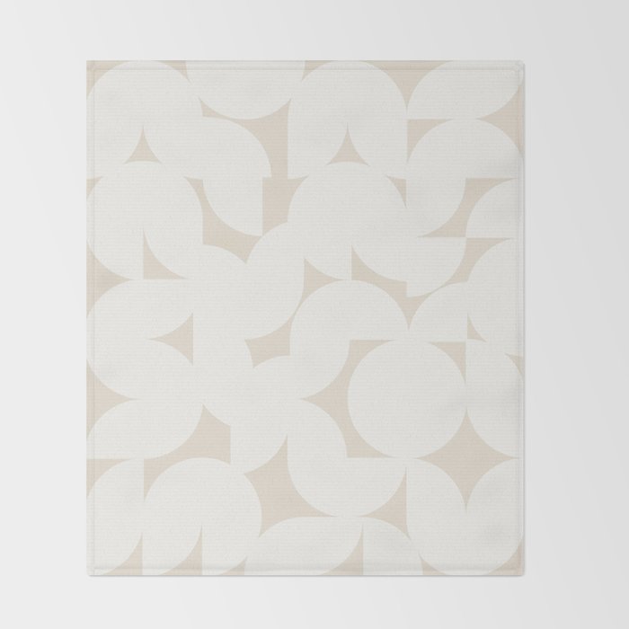 Contemporary Abstract Shapes - Neutral Off White Throw Blanket Gallery Image 2