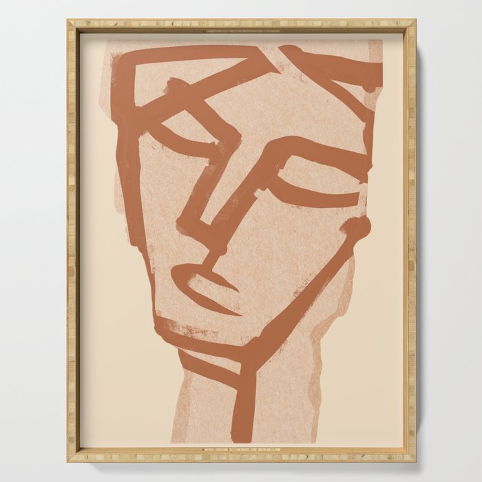 Abstract Face 90 Serving Tray Gallery Image 1