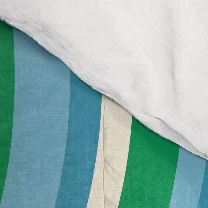 Wavy Stripes XXVII - Beachy Blue and Green Comforter Gallery Image 4