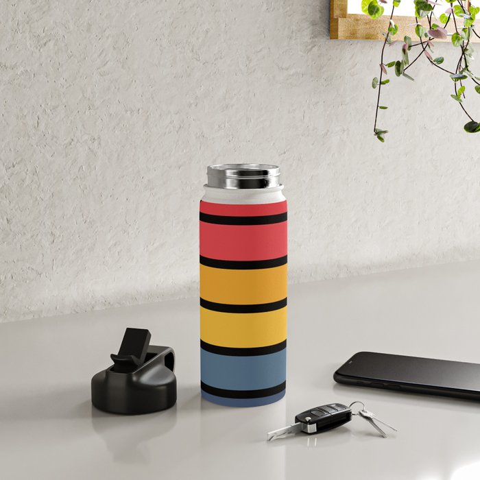 Retro Stripes Circle - Enko Water Bottle Gallery Image 4