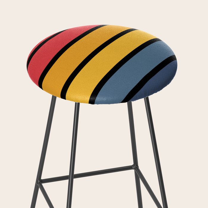 Retro Stripes Circle - Enko Stool Gallery Image 2