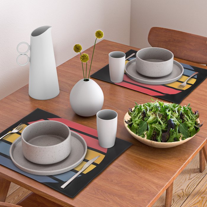 Retro Stripes Circle - Enko Placemat Gallery Image 2