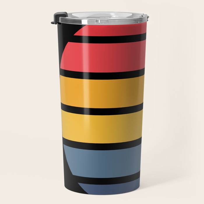 Retro Stripes Circle - Enko Travel Mug Gallery Image 3