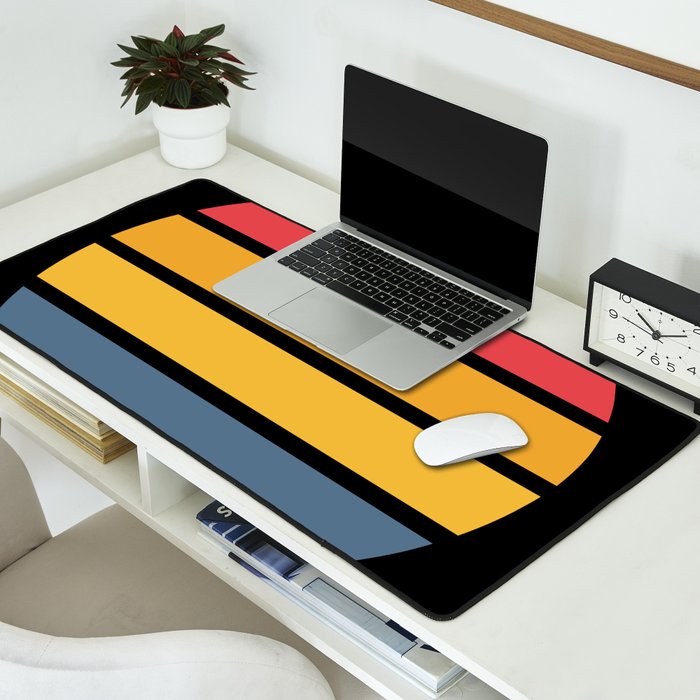 Retro Stripes Circle - Enko Desk Mat Gallery Image 2