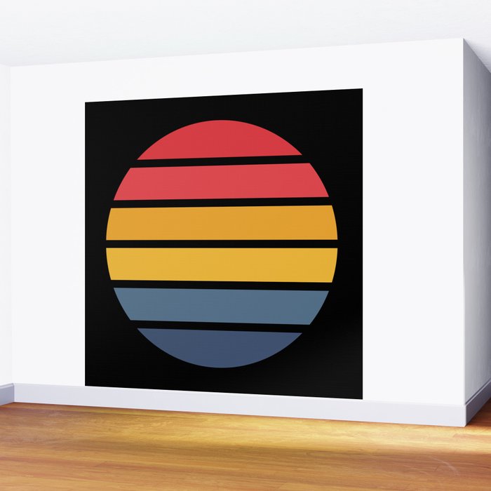Retro Stripes Circle - Enko Wall Mural Gallery Image 2