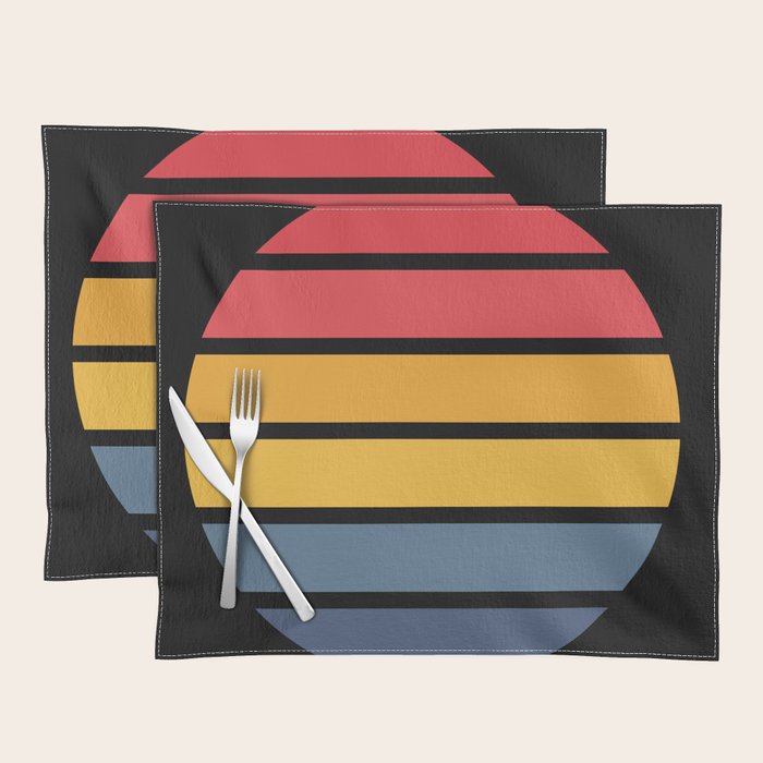 Retro Stripes Circle - Enko Placemat Gallery Image 1