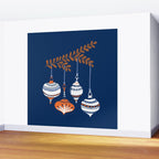 Cheerful little Christmas baubles blue Wall Mural Gallery Image 2