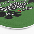 Leopards pattern art print on green background Bath Mat Gallery Image 3