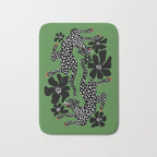 Leopards pattern art print on green background Bath Mat Gallery Image 1