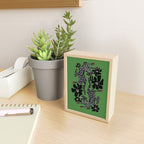 Leopards pattern art print on green background Mini Art Print Gallery Image 2