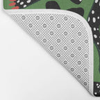 Leopards pattern art print on green background Bath Mat Gallery Image 2