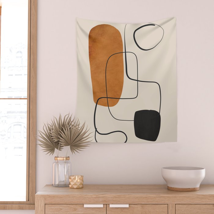 Abstract Minimal Shapes 137 Wall Tapestry Gallery Image 2