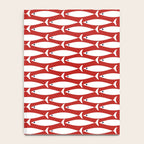 Mid Century Modern Fish Pattern in Red, White, and Nautical Navy Blue Notebook Gallery Image 4