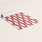 Mid Century Modern Fish Pattern in Red, White, and Nautical Navy Blue Yoga Mat Gallery Image 2