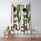 Snakes Birds Sunflower Art Print by Albertus Seba Window Curtain Gallery Image 5