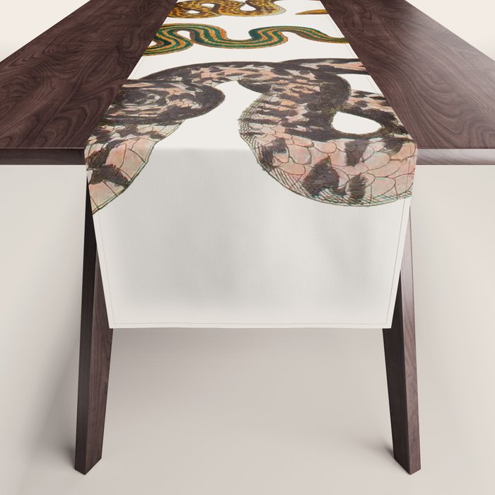 Snakes Birds Sunflower Art Print by Albertus Seba Table Runner Gallery Image 1