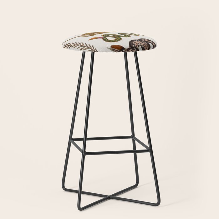 Snakes Birds Sunflower Art Print by Albertus Seba Stool Gallery Image 1