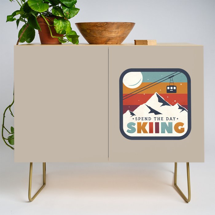 Spend The Day Skiing-Ski Badge Credenza Gallery Image 1