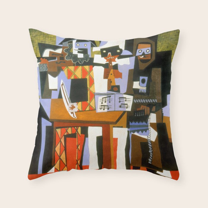 Pablo Picasso Three Musicians Throw Pillow Gallery Image 6