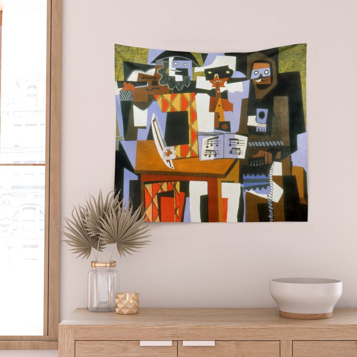 Pablo Picasso Three Musicians Wall Tapestry Gallery Image 2