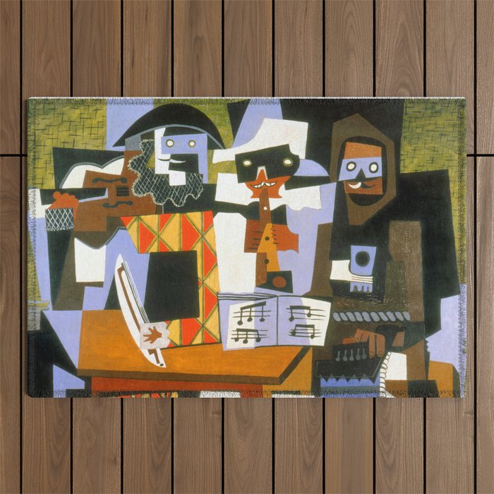 Pablo Picasso Three Musicians Outdoor Rug Gallery Image 1