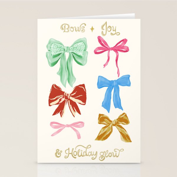 Holiday colorful bows Stationery Card Gallery Image 2