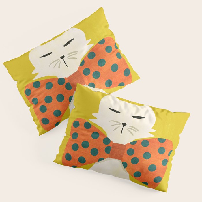 Cat with incredebly oversized humongous bowtie Pillow Sham Gallery Image 3