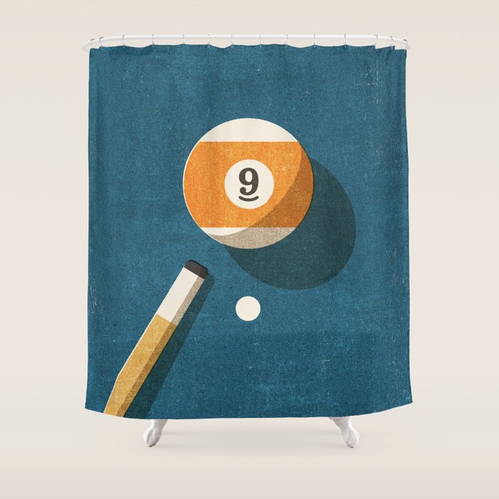 BILLIARDS / Ball 9 Shower Curtain Gallery Image 1