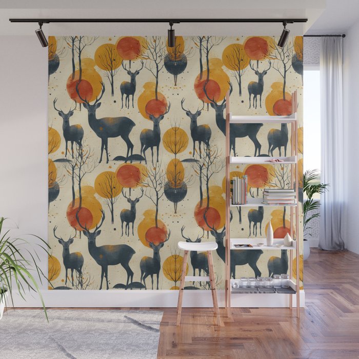 Retro Wildlife Wall Mural Gallery Image 1