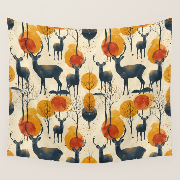 Retro Wildlife Wall Tapestry Gallery Image 1