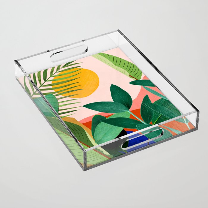 Abstract Art Tropical Leaves 126 Acrylic Tray Gallery Image 1