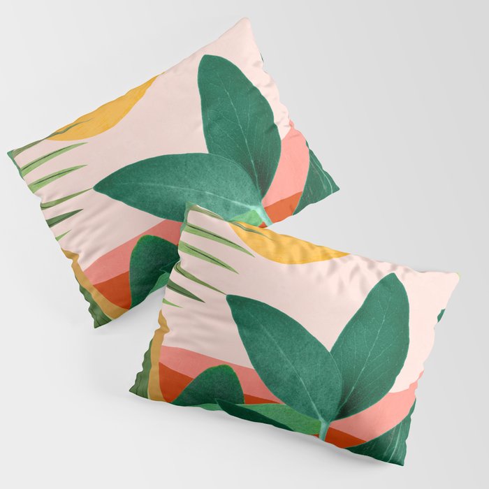 Abstract Art Tropical Leaves 126 Pillow Sham Gallery Image 3