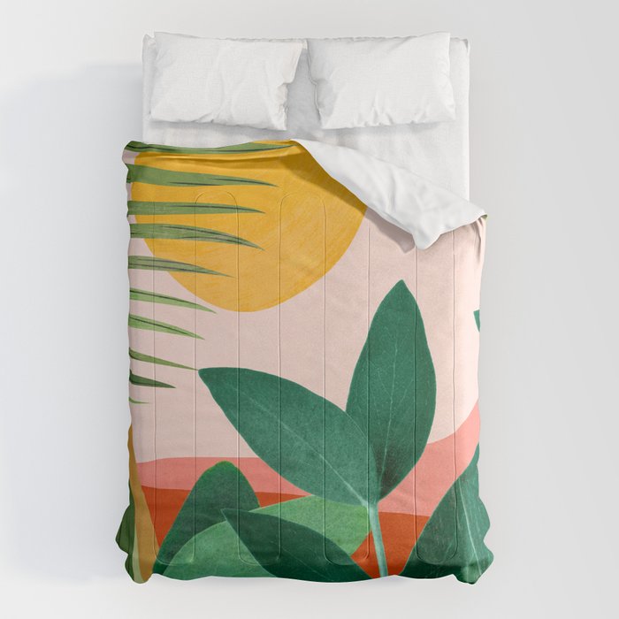Abstract Art Tropical Leaves 126 Comforter Gallery Image 6