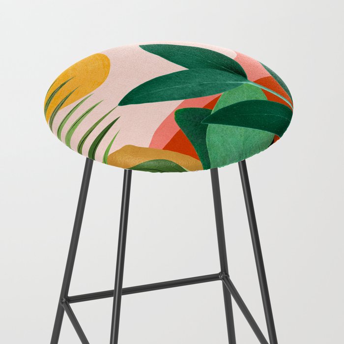 Abstract Art Tropical Leaves 126 Stool Gallery Image 2