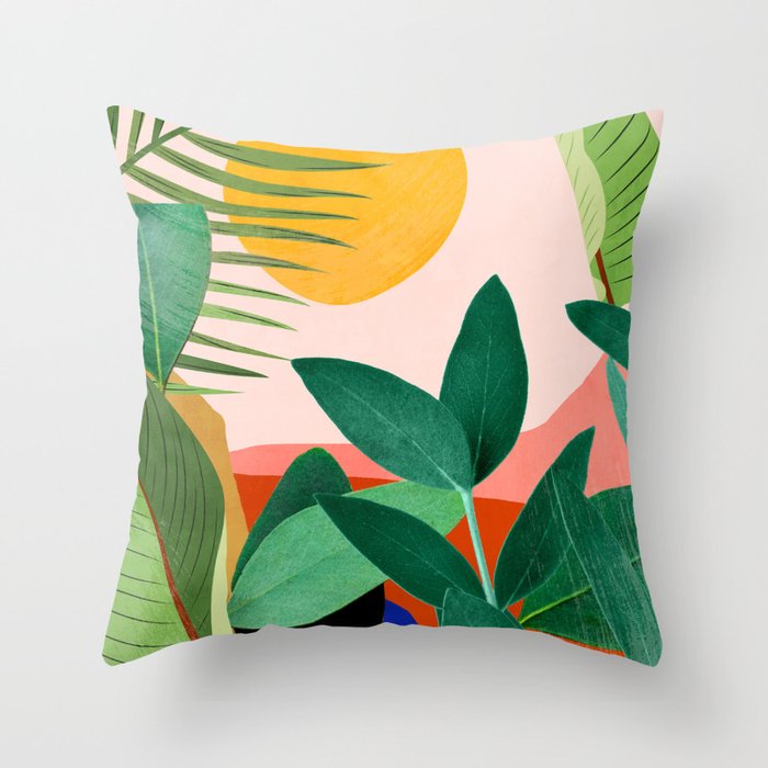 Abstract Art Tropical Leaves 126 Throw Pillow Gallery Image 6
