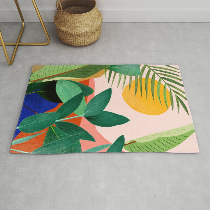 Abstract Art Tropical Leaves 126 Rug Gallery Image 1