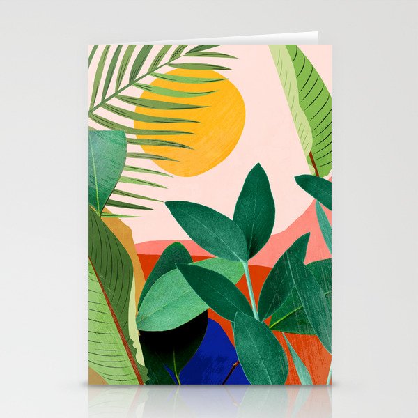 Abstract Art Tropical Leaves 126 Stationery Card Gallery Image 2