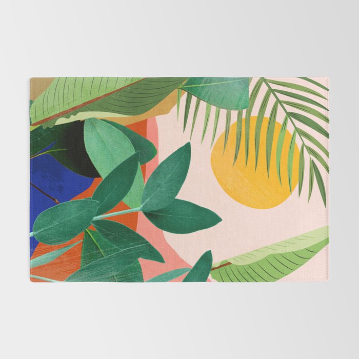 Abstract Art Tropical Leaves 126 Rug Gallery Image 2