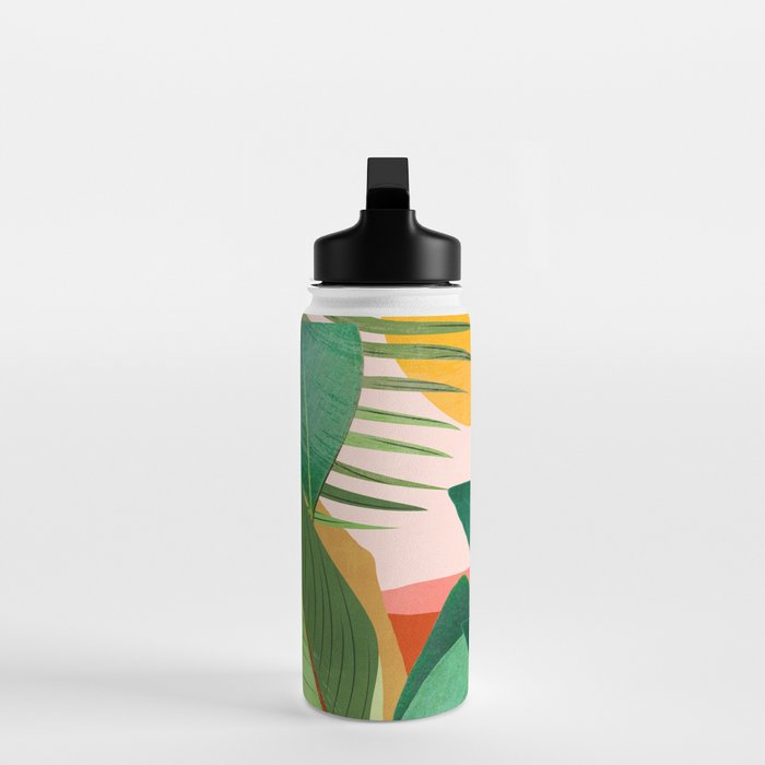 Abstract Art Tropical Leaves 126 Water Bottle Gallery Image 3