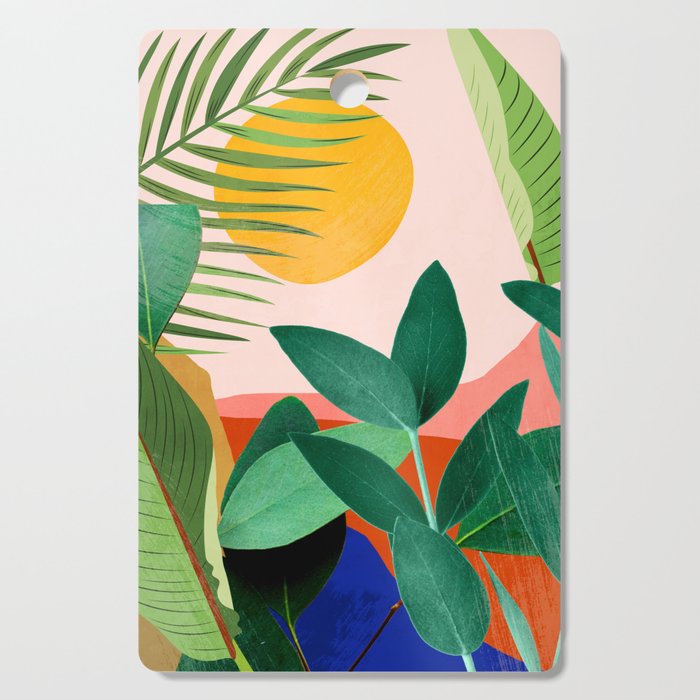Abstract Art Tropical Leaves 126 Cutting Board Gallery Image 1
