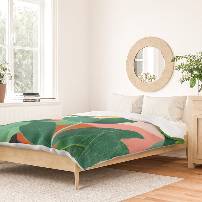 Abstract Art Tropical Leaves 126 Duvet Cover Gallery Image 2