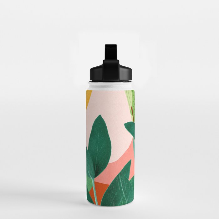 Abstract Art Tropical Leaves 126 Water Bottle Gallery Image 2