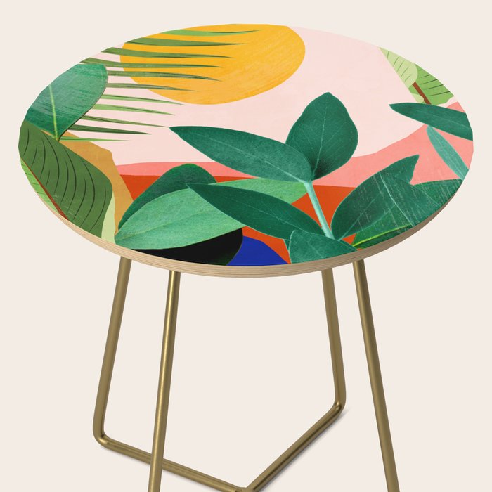 Abstract Art Tropical Leaves 126 Side Table Gallery Image 2