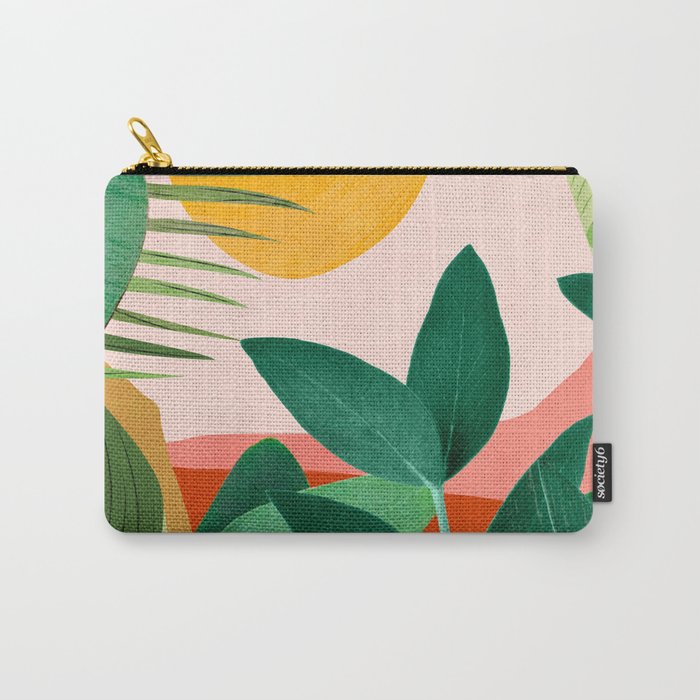 Abstract Art Tropical Leaves 126 Carry All Pouch Gallery Image 1