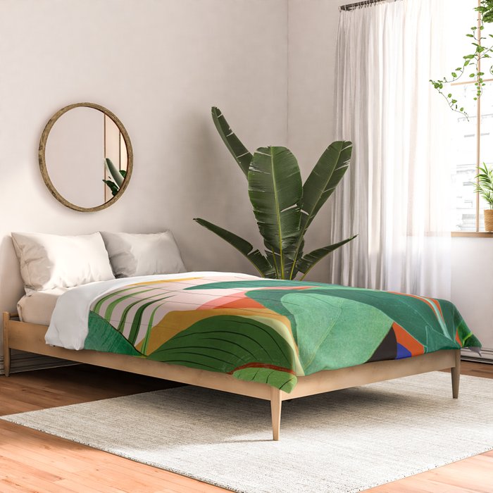 Abstract Art Tropical Leaves 126 Comforter Gallery Image 2