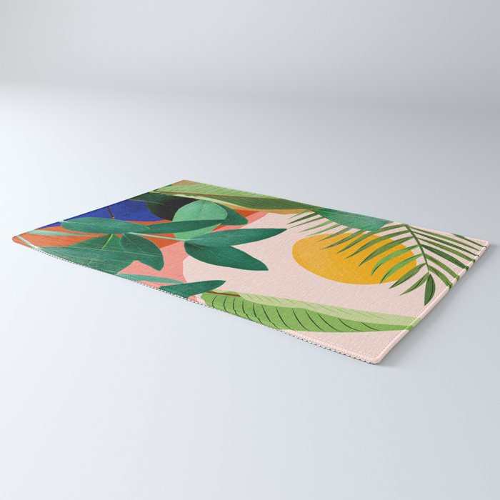 Abstract Art Tropical Leaves 126 Rug Gallery Image 3