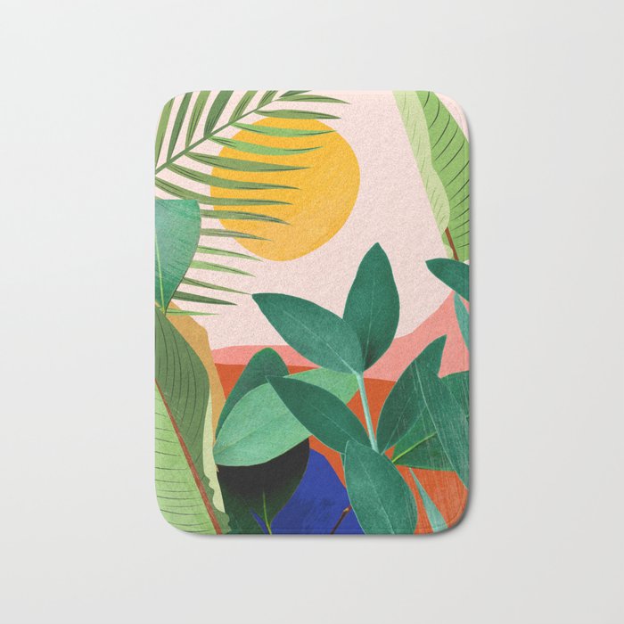 Abstract Art Tropical Leaves 126 Bath Mat Gallery Image 1