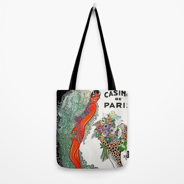 Roaring twenties Ziegfeld Follies Parisian Josephine Baker Casino de Paris performance African American cabaret vintage poster Tote Bag Gallery Image 2