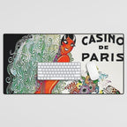 Roaring twenties Ziegfeld Follies Parisian Josephine Baker Casino de Paris performance African American cabaret vintage poster Desk Mat Gallery Image 1